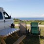 <p align="left">Nouveau camping pour nous, celui du Soleil couchant à Grande-Vallée. Belle vue sur la mer.